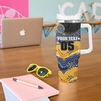 Custom Eels Tumbler With Handle Eel Mascot With Aboriginal Indigenous