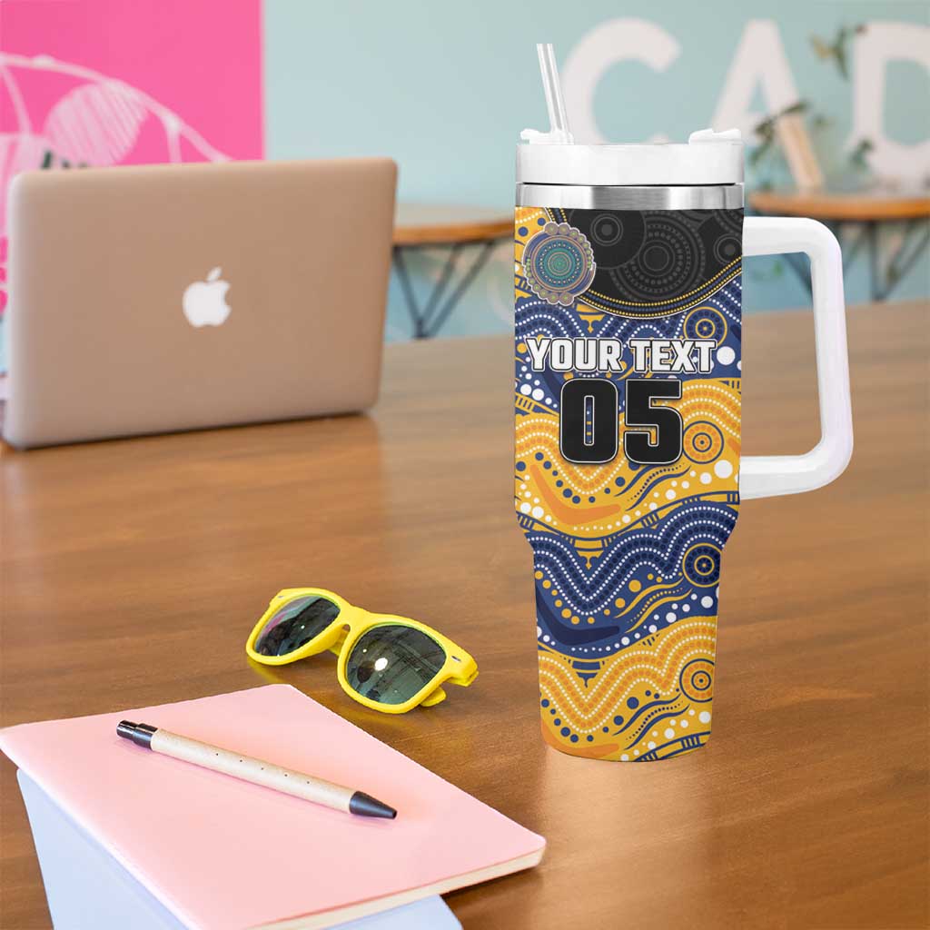 Custom Eels Tumbler With Handle Eel Mascot With Aboriginal Indigenous