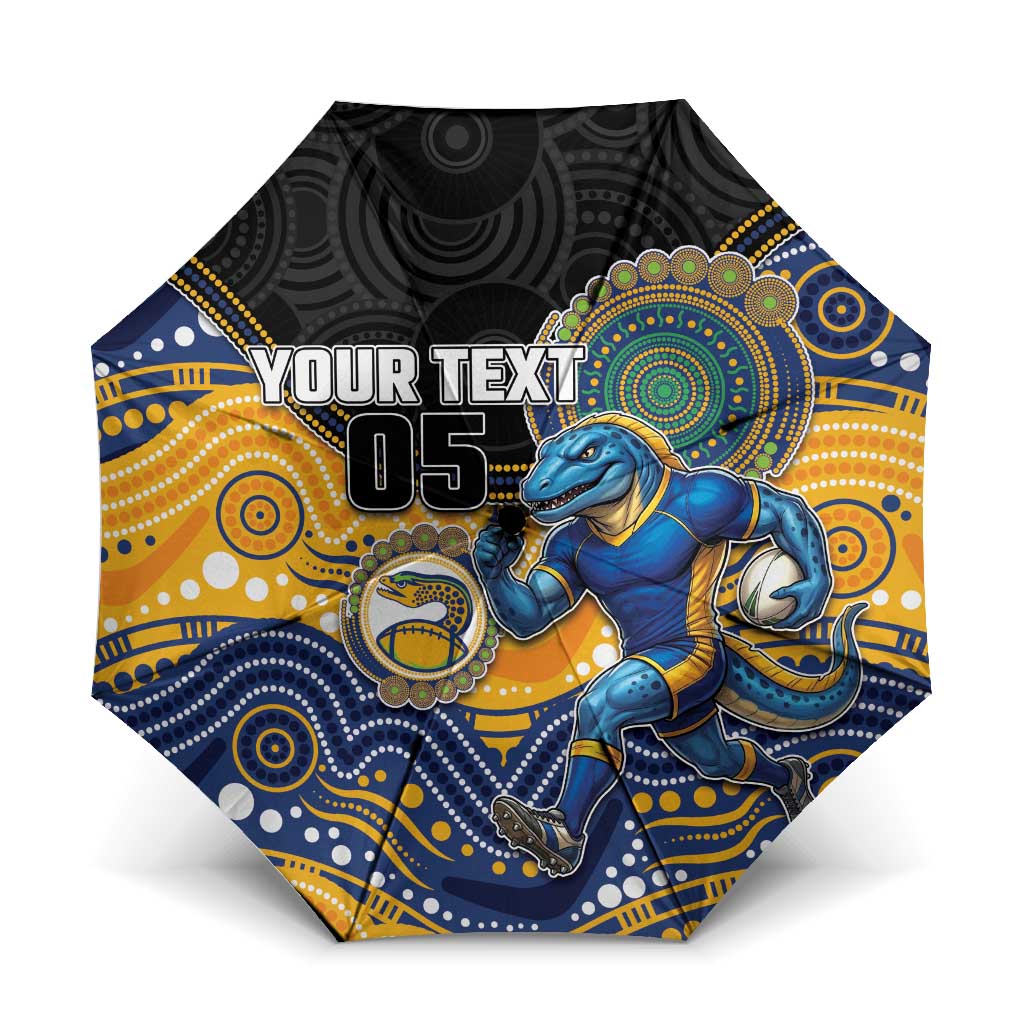 Custom Eels Umbrella Eel Mascot With Aboriginal Indigenous