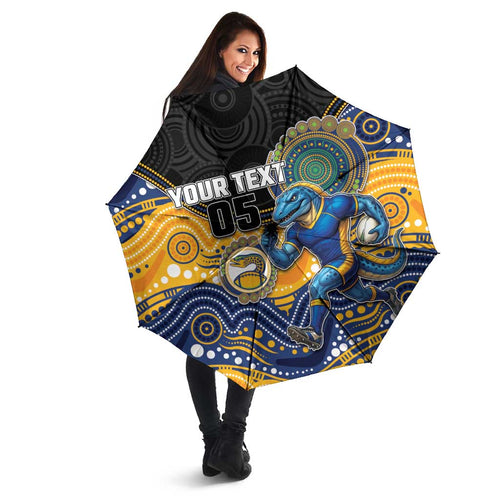 Custom Eels Umbrella Eel Mascot With Aboriginal Indigenous