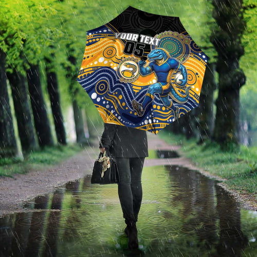 Custom Eels Umbrella Eel Mascot With Aboriginal Indigenous