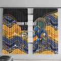 Custom Eels Window Curtain Eel Mascot With Aboriginal Indigenous