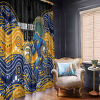 Custom Eels Window Curtain Eel Mascot With Aboriginal Indigenous