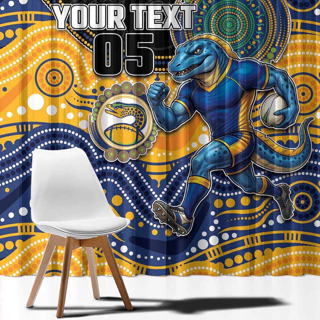 Custom Eels Window Curtain Eel Mascot With Aboriginal Indigenous