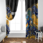 Custom Eels Window Curtain Eel Mascot With Aboriginal Indigenous