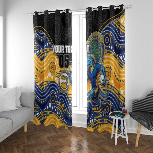 Custom Eels Window Curtain Eel Mascot With Aboriginal Indigenous