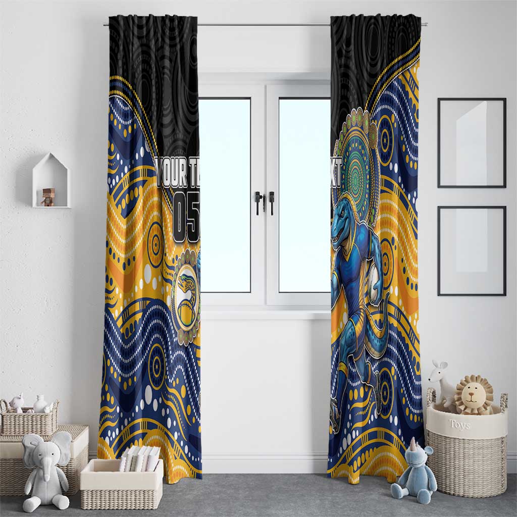 Custom Eels Window Curtain Eel Mascot With Aboriginal Indigenous