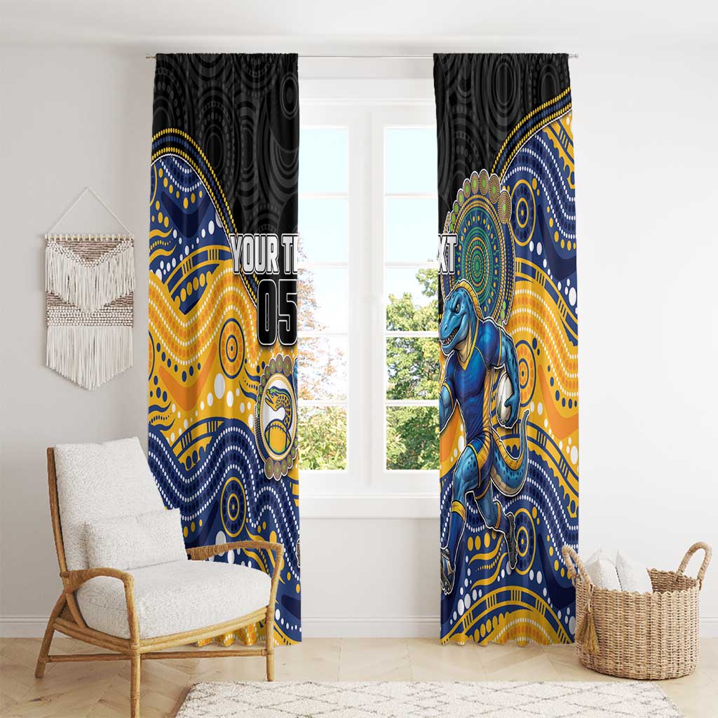 Custom Eels Window Curtain Eel Mascot With Aboriginal Indigenous