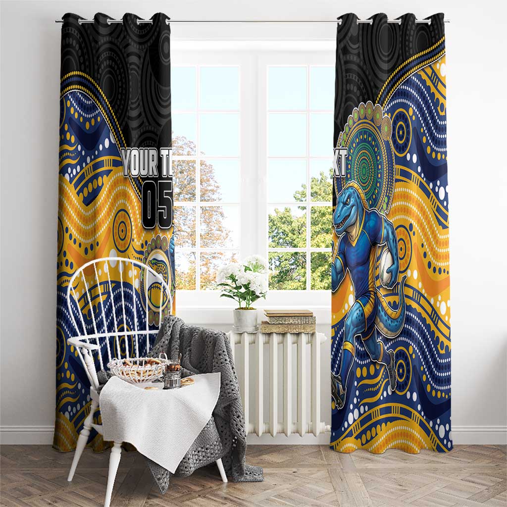 Custom Eels Window Curtain Eel Mascot With Aboriginal Indigenous