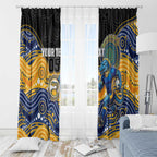 Custom Eels Window Curtain Eel Mascot With Aboriginal Indigenous