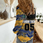 Custom Eels Women Casual Shirt Eel Mascot With Aboriginal Indigenous