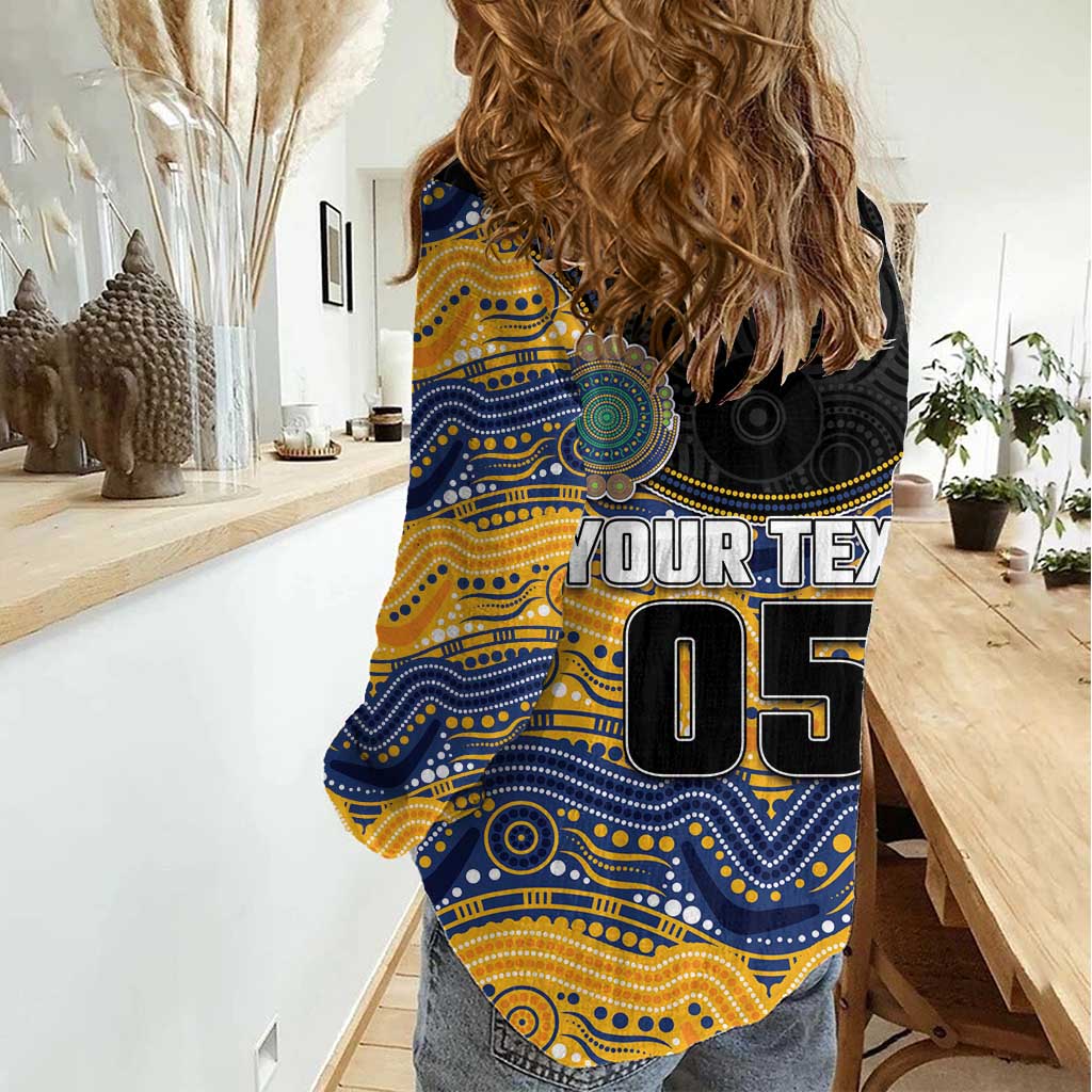 Custom Eels Women Casual Shirt Eel Mascot With Aboriginal Indigenous