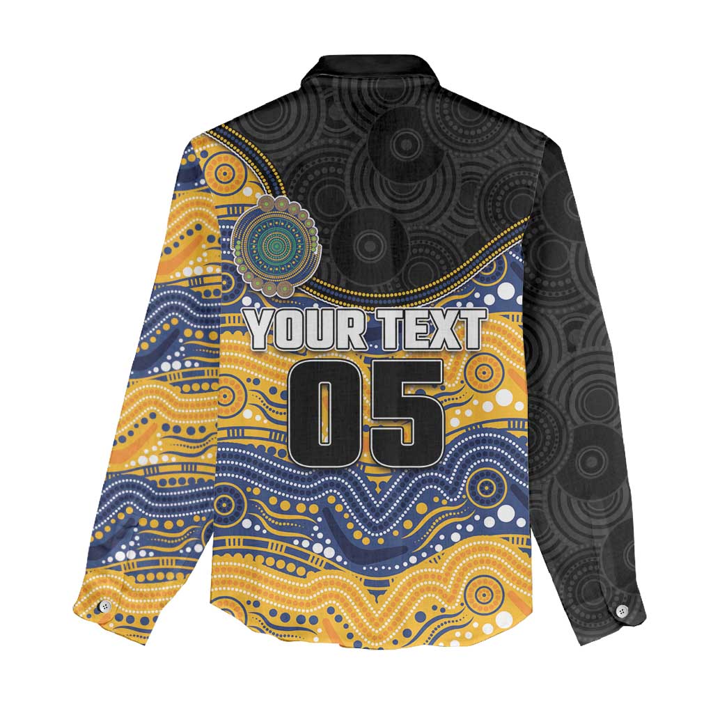 Custom Eels Women Casual Shirt Eel Mascot With Aboriginal Indigenous