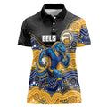 Custom Eels Women Polo Shirt Eel Mascot With Aboriginal Indigenous