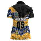 Custom Eels Women Polo Shirt Eel Mascot With Aboriginal Indigenous