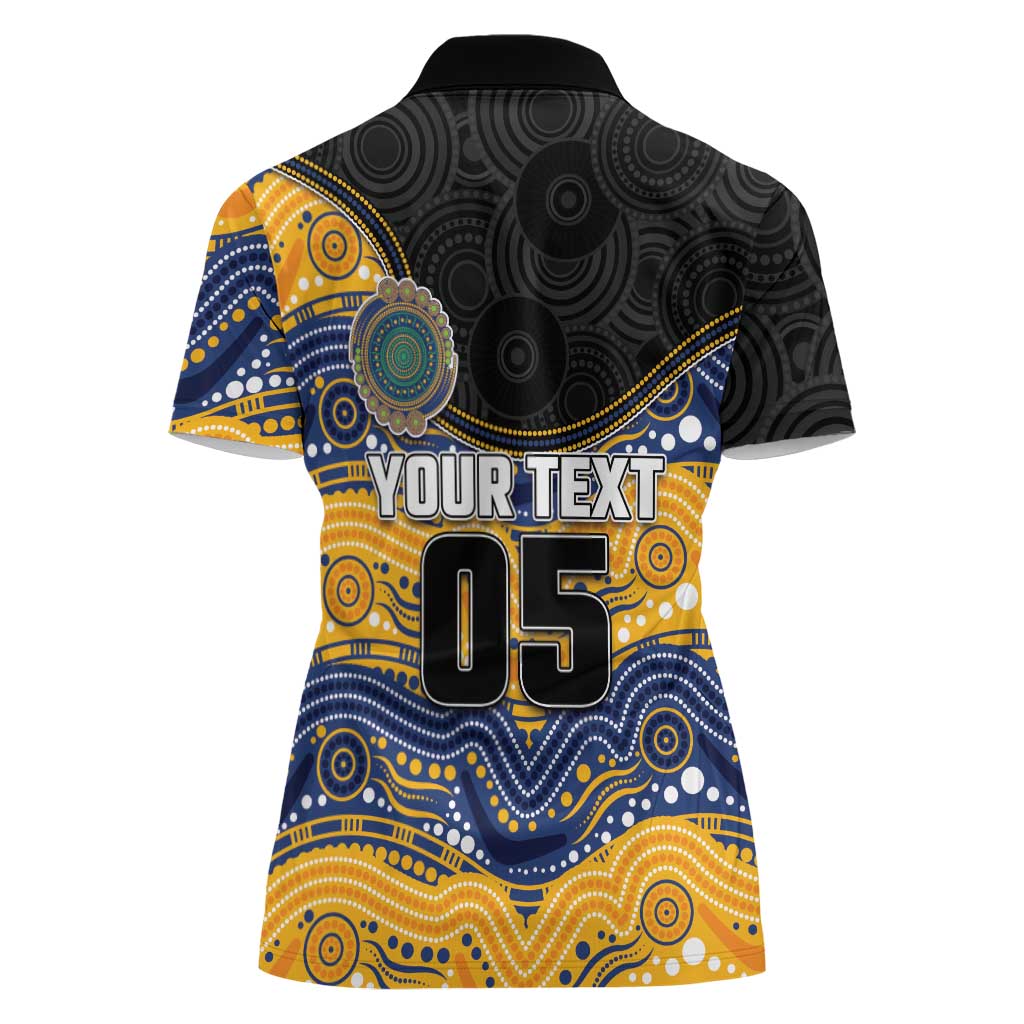 Custom Eels Women Polo Shirt Eel Mascot With Aboriginal Indigenous
