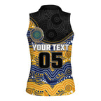 Custom Eels Women Sleeveless Polo Shirt Eel Mascot With Aboriginal Indigenous