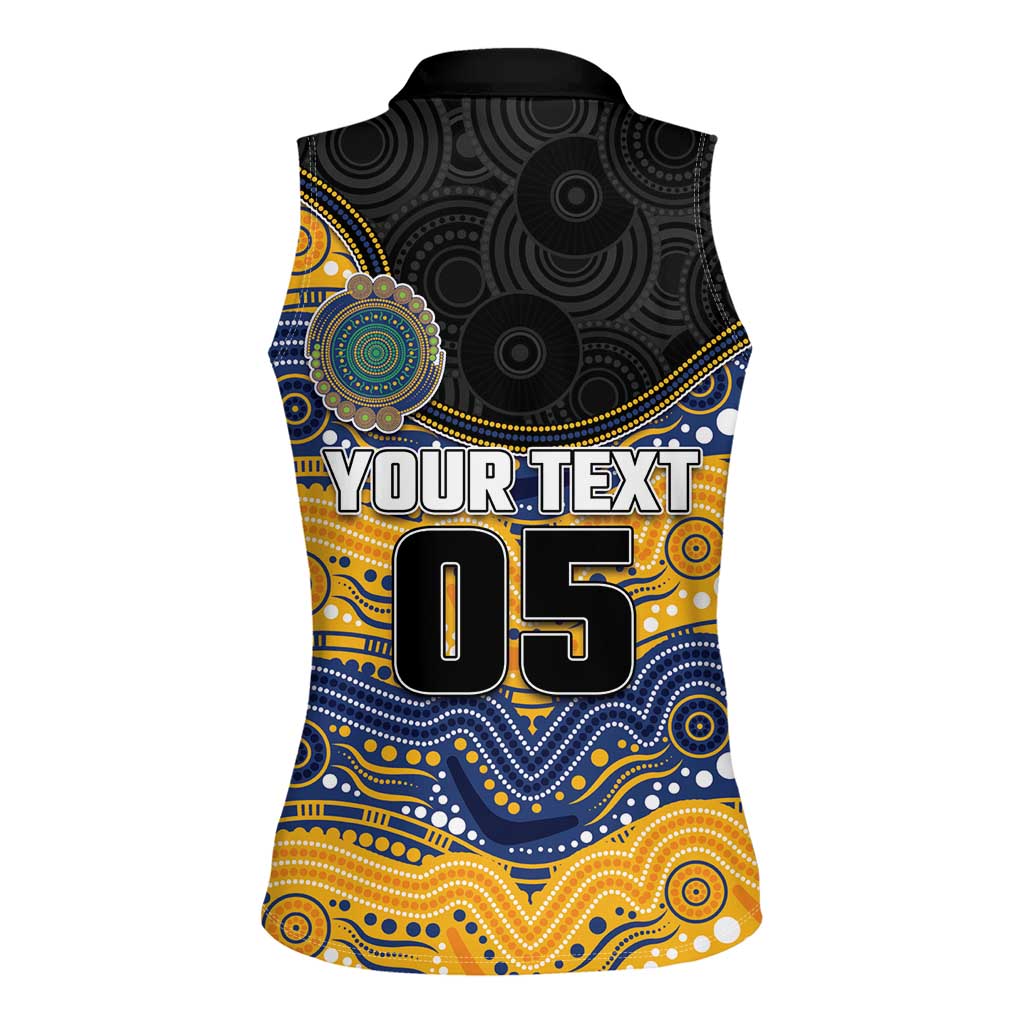 Custom Eels Women Sleeveless Polo Shirt Eel Mascot With Aboriginal Indigenous