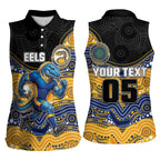 Custom Eels Women Sleeveless Polo Shirt Eel Mascot With Aboriginal Indigenous
