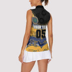 Custom Eels Women Sleeveless Polo Shirt Eel Mascot With Aboriginal Indigenous