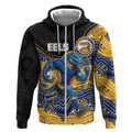 Custom Eels Zip Hoodie Eel Mascot With Aboriginal Indigenous