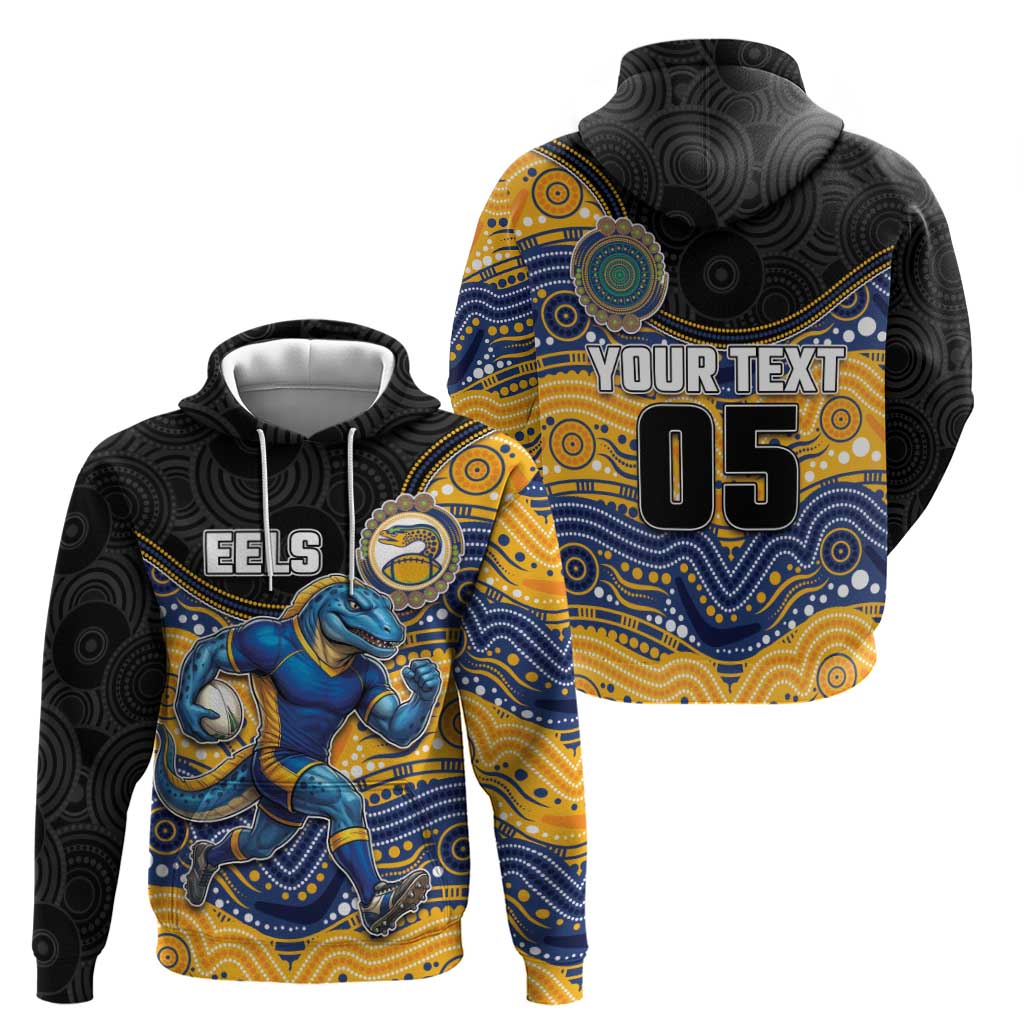 Custom Eels Zip Hoodie Eel Mascot With Aboriginal Indigenous