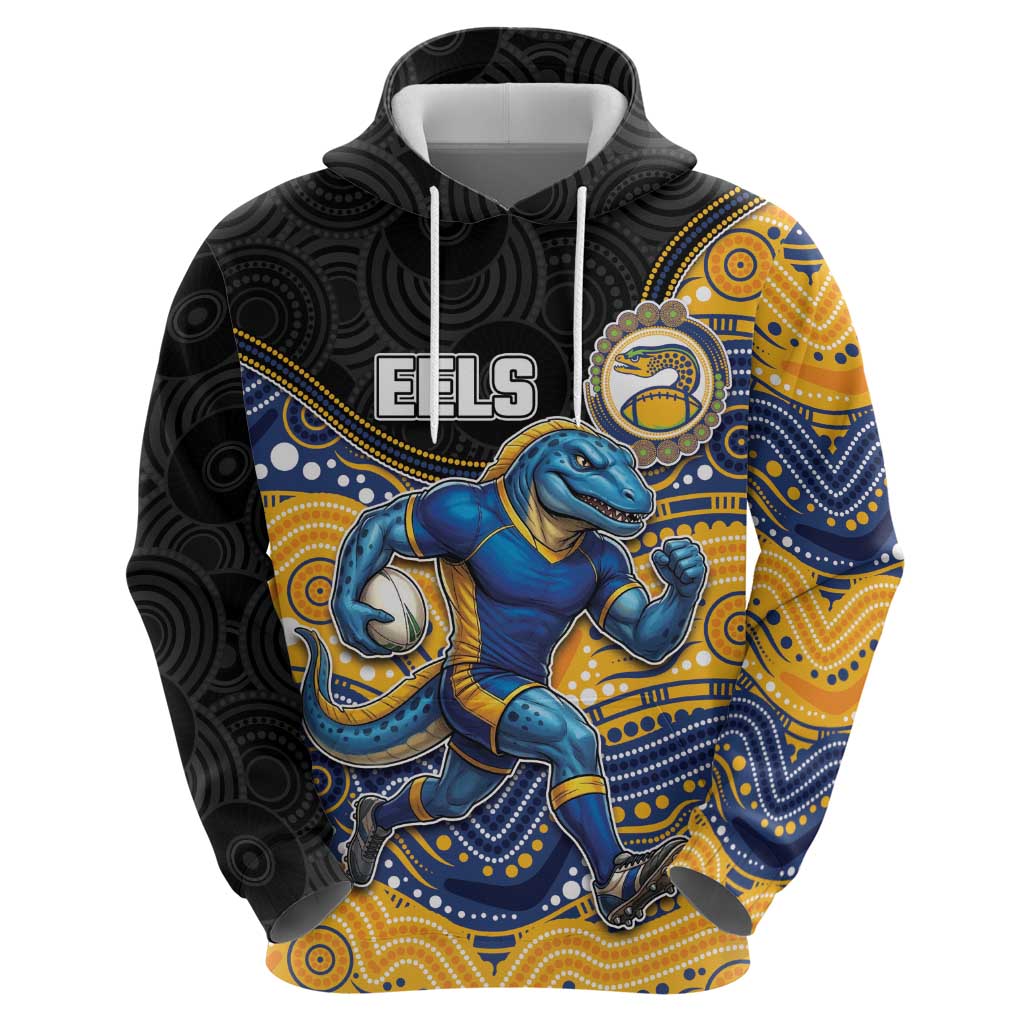 Custom Eels Zip Hoodie Eel Mascot With Aboriginal Indigenous