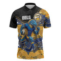 Custom Eels Zipper Polo Shirt Eel Mascot With Aboriginal Indigenous