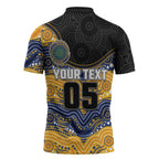 Custom Eels Zipper Polo Shirt Eel Mascot With Aboriginal Indigenous