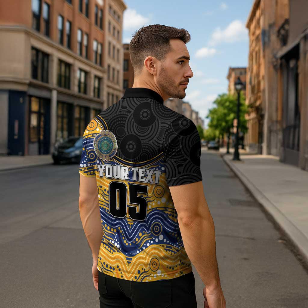 Custom Eels Zipper Polo Shirt Eel Mascot With Aboriginal Indigenous