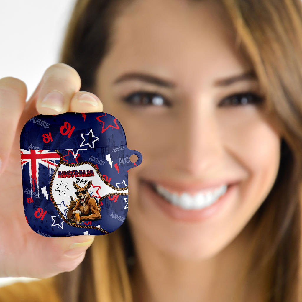 Australia Flag Day AirPods Case Cool Kangaroo Beer Aussie Aussie Oi Oi