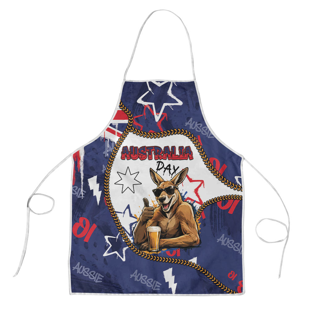 Australia Flag Day Apron Cool Kangaroo Beer Aussie Aussie Oi Oi