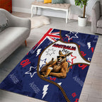Australia Flag Day Area Rug Cool Kangaroo Beer Aussie Aussie Oi Oi