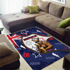 Australia Flag Day Area Rug Cool Kangaroo Beer Aussie Aussie Oi Oi