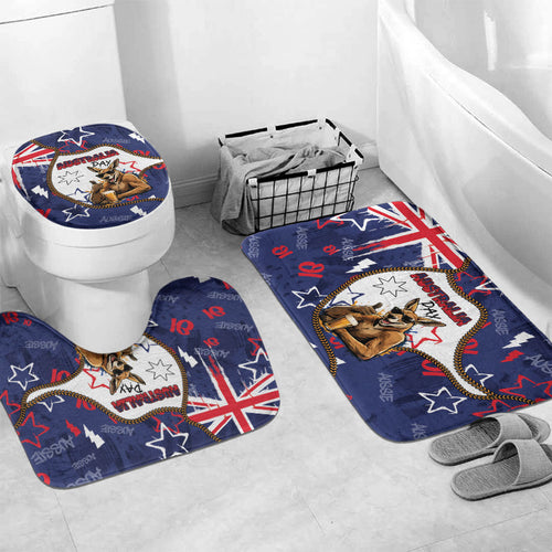 Australia Flag Day Bathroom Set Cool Kangaroo Beer Aussie Aussie Oi Oi