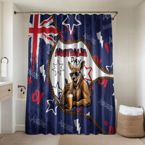Australia Flag Day Bathroom Set Cool Kangaroo Beer Aussie Aussie Oi Oi