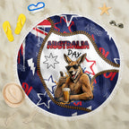 Australia Flag Day Beach Blanket Cool Kangaroo Beer Aussie Aussie Oi Oi