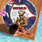 Australia Flag Day Beach Blanket Cool Kangaroo Beer Aussie Aussie Oi Oi