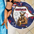 Australia Flag Day Beach Blanket Cool Kangaroo Beer Aussie Aussie Oi Oi