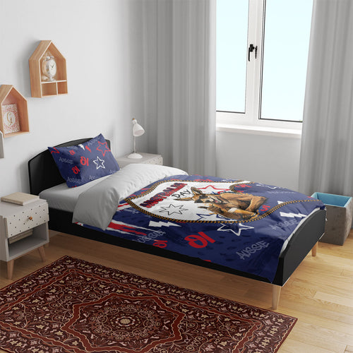 Australia Flag Day Bedding Set Cool Kangaroo Beer Aussie Aussie Oi Oi