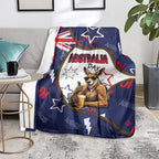 Australia Flag Day Blanket Cool Kangaroo Beer Aussie Aussie Oi Oi