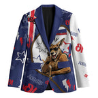 Australia Flag Day Blazer Cool Kangaroo Beer Aussie Aussie Oi Oi