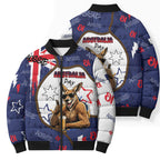 Australia Flag Day Bomber Puffer Jacket Cool Kangaroo Beer Aussie Aussie Oi Oi