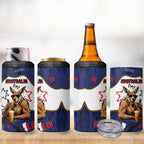 Australia Flag Day 4 in 1 Can Cooler Tumbler Cool Kangaroo Beer Aussie Aussie Oi Oi
