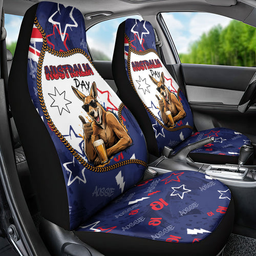 Australia Flag Day Car Seat Cover Cool Kangaroo Beer Aussie Aussie Oi Oi