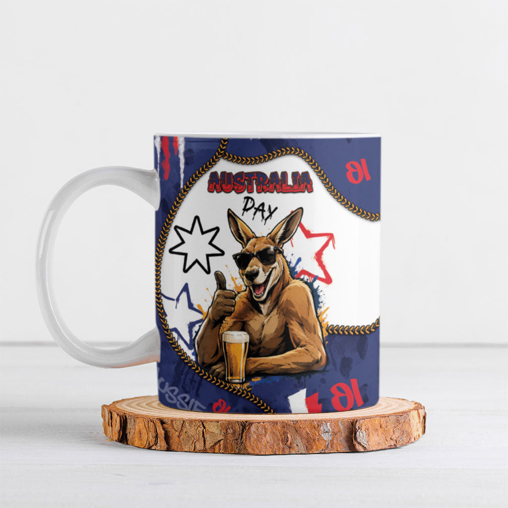 Australia Flag Day Ceramic Mug Cool Kangaroo Beer Aussie Aussie Oi Oi
