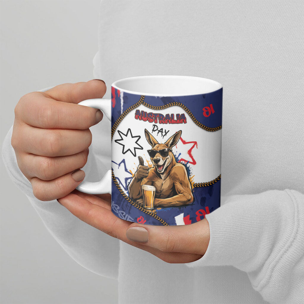 Australia Flag Day Ceramic Mug Cool Kangaroo Beer Aussie Aussie Oi Oi