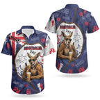 Australia Flag Day Couples Matching Off Shoulder Maxi Dress and Hawaiian Shirt Cool Kangaroo Beer Aussie Aussie Oi Oi
