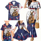 Australia Flag Day Family Matching Mermaid Dress and Hawaiian Shirt Cool Kangaroo Beer Aussie Aussie Oi Oi