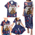Australia Flag Day Family Matching Puletasi and Hawaiian Shirt Cool Kangaroo Beer Aussie Aussie Oi Oi